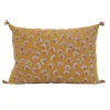 Sud Etoff Coussin décoratif imprimé motif floral (40x60 cm - Jaune)* Coussin Pour Canapé|Coussin