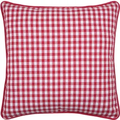 Clearance Lovely Casa Coussin décoratif motif vichy en polycoton (45x45 cm - Rouge)