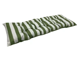 Hot Ornami Coussin de banc déperlant rayures vert et blanc L.120 x l.40 x ep.4cm