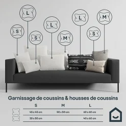 Best GoodHome Coussin de garnissage Grus L.50 x l.50cm