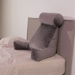 Best Bananair Coussin de lecture velours 65 x 80 cm gris clair