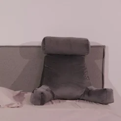 Best Bananair Coussin de lecture velours 65 x 80 cm gris clair