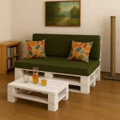Clearance Setgarden Coussin de palette 120x50x10cm assise, coussin de palette Vert, coussin de mobilier de jardin, coussin de jardin