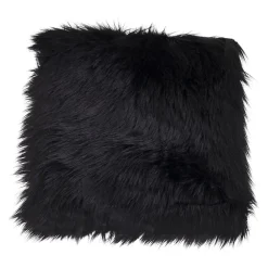 House Nordic Coussin de siège en peau d'agneau artificielle noire 40 x 40 cm* Galette De Chaise