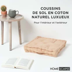 Homescapes Coussin de sol - beige uni - 40 x 40 cm -* Coussin De Sol