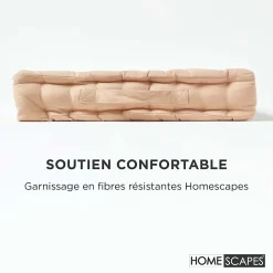 Homescapes Coussin de sol - beige uni - 40 x 40 cm -* Coussin De Sol