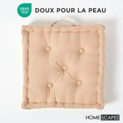 Homescapes Coussin de sol - beige uni - 50 x 50 cm -* Coussin De Sol
