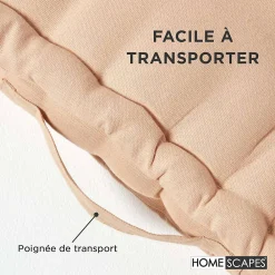 Homescapes Coussin de sol - beige uni - 50 x 50 cm -* Coussin De Sol