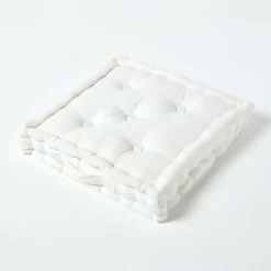 Outlet Homescapes Coussin de sol - blanc - 50 x 50 cm -