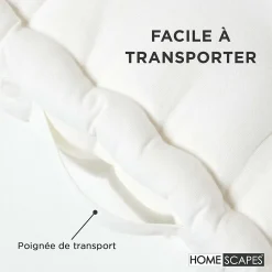 Outlet Homescapes Coussin de sol - blanc - 50 x 50 cm -