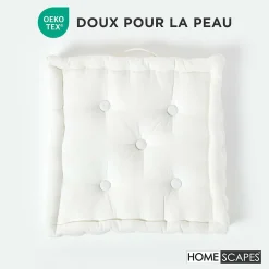 Homescapes Coussin de sol - blanc - 40 x 40 cm -* Coussin De Sol