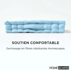 Homescapes Coussin de sol - bleu ciel uni - 50 x 50 cm -* Coussin De Sol