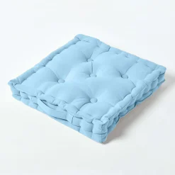 Homescapes Coussin de sol - bleu ciel uni - 40 x 40 cm -* Coussin De Sol