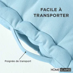 Homescapes Coussin de sol - bleu ciel uni - 40 x 40 cm -* Coussin De Sol