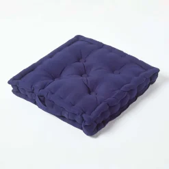 Homescapes Coussin de sol - bleu marine - 40 x 40 cm -* Coussin De Sol