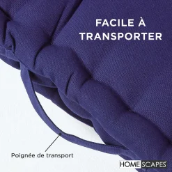 Homescapes Coussin de sol - bleu marine - 40 x 40 cm -* Coussin De Sol