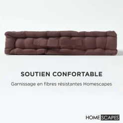 Outlet Homescapes Coussin de sol - chocolat uni - 50 x 50 cm -