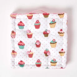 New Homescapes Coussin de sol - cupcakes - 40 x 40 cm -