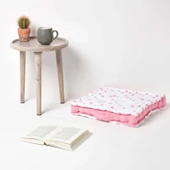 New Homescapes Coussin de sol - cœur rose - 50 x 50 cm -