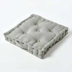 Homescapes Coussin de sol - gris uni - 50 x 50 cm -* Coussin De Sol