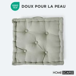 Homescapes Coussin de sol - gris uni - 40 x 40 cm -* Coussin De Sol