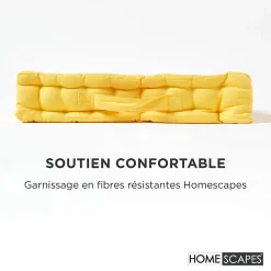 Homescapes Coussin de sol - jaune uni - 40 x 40 cm -* Coussin De Sol