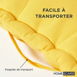 Homescapes Coussin de sol - jaune uni - 40 x 40 cm -* Coussin De Sol