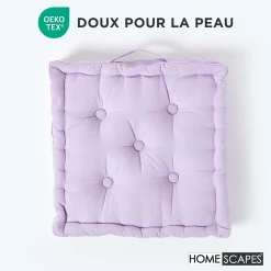 Hot Homescapes Coussin de sol - mauve uni - 40 x 40 cm -