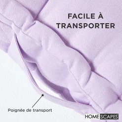 Hot Homescapes Coussin de sol - mauve uni - 40 x 40 cm -