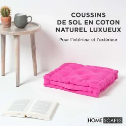 Best Homescapes Coussin de sol - rose fushia - 50 x 50 cm -