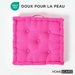 Best Homescapes Coussin de sol - rose fushia - 50 x 50 cm -