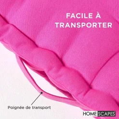 Clearance Homescapes Coussin de sol - rose fushia - 40 x 40 cm -