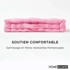 Clearance Homescapes Coussin de sol - rose uni - 40 x 40 cm -