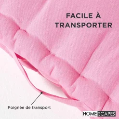Clearance Homescapes Coussin de sol - rose uni - 40 x 40 cm -