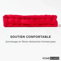 Discount Homescapes Coussin de sol - rouge uni - 40 x 40 cm -