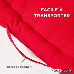 Discount Homescapes Coussin de sol - rouge uni - 40 x 40 cm -