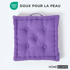 Discount Homescapes Coussin de sol - violet uni - 50 x 50 cm -