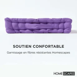 Discount Homescapes Coussin de sol - violet uni - 50 x 50 cm -