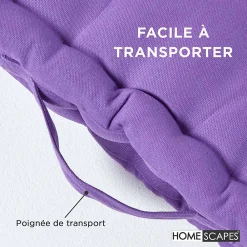 Discount Homescapes Coussin de sol - violet uni - 50 x 50 cm -