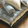 Online Deko & Co Coussin de sol Ambroise pompons gris anthracite L.120 x l.60cm Deco&co