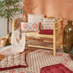 Outlet Atmosphera Créateur D'Intérieur Coussin de sol Anjali prune 40x40cm - Atmosphera