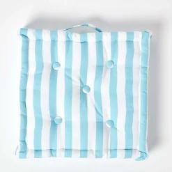 Clearance Homescapes Coussin de sol bleu - grandes rayures - 50 x 50 cm -