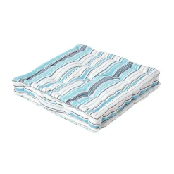 Homescapes Coussin de sol bleu - rayure new england - 40 x 40 cm -* Coussin De Sol