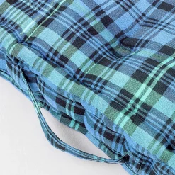 Homescapes Coussin de sol bleu - tartan écossais - 40 x 40 cm -* Coussin De Sol