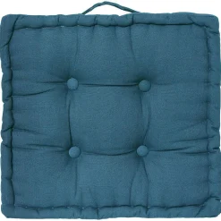 Discount Atmosphera Créateur D'Intérieur Coussin de sol bleu canard 40x40 cm - Atmosphera