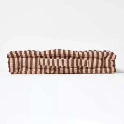 Homescapes Coussin de sol chocolat - fines rayures beige - 50 x 50 cm -* Coussin De Sol