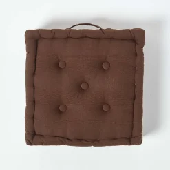 Discount Homescapes Coussin de sol chocolat - rajput tissé main -