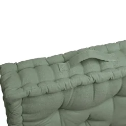 Best Deko & Co Coussin de sol coton recyclé kaki 45x45x10