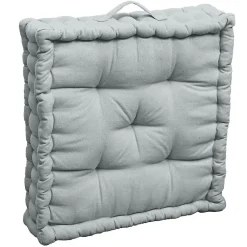 Deko & Co Coussin de sol coton recyclé gris clair 45x45x10* Coussin De Sol