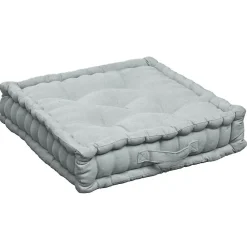 Deko & Co Coussin de sol coton recyclé gris clair 45x45x10* Coussin De Sol